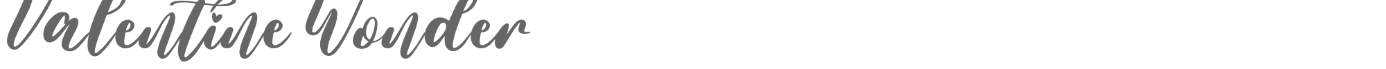 Sample characters Valentine Wonder Font
